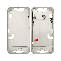 Purchase the white middle frame with small parts for iPhone 14 US version OEM pull A grade.

