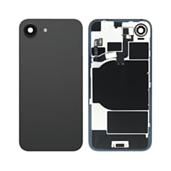 Back Glass with Frame and Wireless NFC Charging Flex and MagSafe Magnet for iPhone 16e (BLACK) (OEM PULL B Grade)