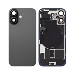 Back Glass with Frame and Wireless NFC Charging Flex and MagSafe Magnet for iPhone 17 (BLACK) (OEM Pull B Grade)