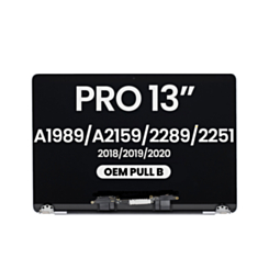 LCD Assembly (SILVER) (OEM Pull B Grade) for MacBook Pro 13" (A1989 / Late 2018 / Early 2019) (A2159 / Mid 2019) (A2289 / A2251 / Mid 2020)