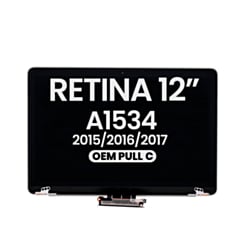 MacBook Retina 12" (A1534 / Early 2015 / Early 2016 / Mid 2017) LCD Assembly (SPACE GRAY) (OEM Pull