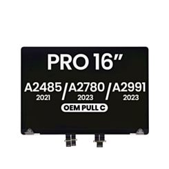 LCD Assembly (SPACE GRAY) (OEM Pull C Grade) for MacBook Pro 16" (A2485 / Late 2021) /(A2780 / Late 2023 / (A2991 / Late 2023)