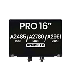 LCD Assembly for MacBook Pro 16" A2485 (2021) Pro / Max / A2780 (2023) / A2991 (2023) (OEM Pull C Grade) (SILVER)