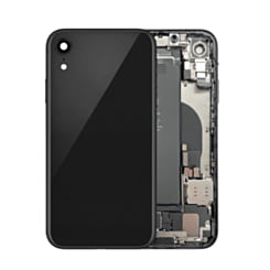 Back Housing Frame with Small Components Pre-Installed for iPhone XR (BLACK) (OEM Pull C Grade) (Only Ground Shipping)