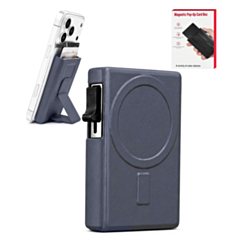 MagSafe-Compatible Pop-Up Magnetic Wallet with Adjustable Phone Stand (NAVY) (Only Ground Shipping)