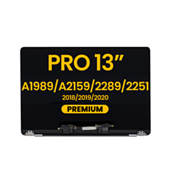 LCD Assembly (SPACE GRAY) (Premium) for MacBook Pro 13" (A1989 / Late 2018 / Early 2019) (A2159 / Mid 2019) (A2289 / A2251 / Mid 2020)