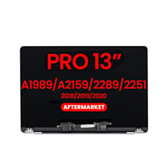 LCD Assembly (SILVER) (NO LOGO) (Aftermarket) for MacBook Pro 13" (A1989 / Late 2018 / Early 2019) (A2159 / Mid 2019) (A2289 / A2251 / Mid 2020)