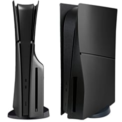 Faceplate Cover (BLACK) (4 Piece Set) for PlayStation 5 Slim Disc Edition (NO LOGO) (Only Ground Shipping)