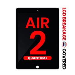 Quantum+ LCD and Digitizer Assembly for iPad Air 2 (BLACK) (Sleep / Wake Sensor Flex Pre-Installed) (Exclusive LCD Breakage Warranty)