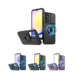 Ring Stand Case & Camera Lens Sliding Cover for Galaxy S23 (Only Ground Shipping)