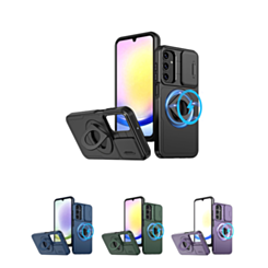 Ring Stand Case & Camera Lens Sliding Cover for Galaxy S24 / S25 (Only Ground Shipping)