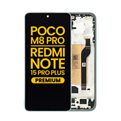 OLED Assembly with Frame for Xiaomi Poco M8 Pro 5G / Redmi Note 15 Pro+ 5G (GLACIER BLUE) (Premium)