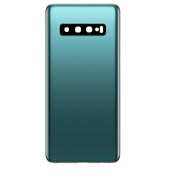 Buy the back glass with camera lens and adhesive for Galaxy S10 in Prism Green, no logo.