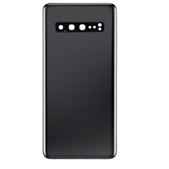 Grab wholesale deals on the back glass with camera lens and adhesive for the Galaxy S10 5G G977, no logo, in Majestic Black.