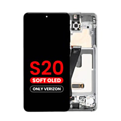 Purchase the OLED assembly with frame for the Galaxy S20 G980 and G981, Verizon UW, in Cosmic Black, Aftermarket OLED.