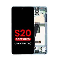 OLED Assembly with Frame for Galaxy S20 (G980 / G981) (Verizon UW) (Cloud Blue) (Aftermarket Plus Soft)