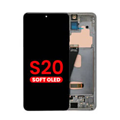 OLED Assembly with Frame for Galaxy S20 (G980 / G981) (Not Compatible with Verizon) (Cosmic Black) (Aftermarket Plus Soft)