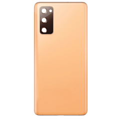 Back Cover Glass with Camera Lens and Adhesive for Galaxy S20 FE (G780 / G781) (No Logo) (Cloud Orange)