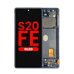 Grab wholesale deals on the OLED Assembly with Frame for Galaxy S20 FE G780 in Cloud Navy, Aftermarket OLED.