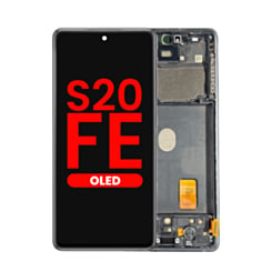 OLED Assembly with Frame for Galaxy S20 FE (G780) (Cloud White) (Aftermarket Plus Soft)