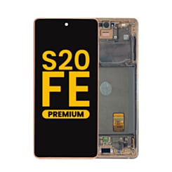 Grab wholesale deals on the OLED Assembly with Frame for Galaxy S20 FE G780 in Cloud Orange, Premium.
