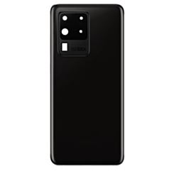 Purchase the Back Glass with Camera Lens and Adhesive for Galaxy S20 Ultra, No Logo, Cosmic Black.