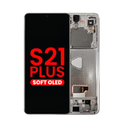 OLED Assembly with Frame for Galaxy S21 Plus (G996) (Phantom Silver) (Aftermarket Plus Soft)