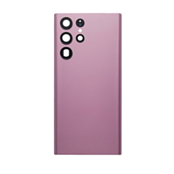 Back Cover Glass with Camera Lens and Adhesive for Galaxy S22 Ultra (S908) (No Logo) (Burgundy)