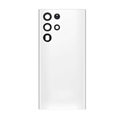Back Cover Glass with Camera Lens and Adhesive for Galaxy S22 Ultra (S908) (Service Pack) (Phantom White)