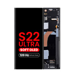 OLED Assembly with Frame for Galaxy S22 Ultra (S908) (Graphite) (Aftermarket Pro Soft / 120Hz)