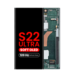 OLED Assembly with Frame for Galaxy S22 Ultra (S908) (Green) (Aftermarket Pro Soft / 120Hz)