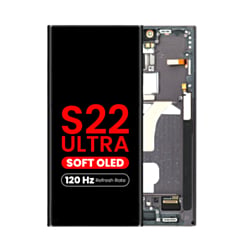 OLED Assembly with Frame for Galaxy S22 Ultra (S908) (Graphite) (Aftermarket Plus Soft / 120Hz)