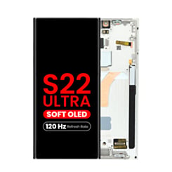 OLED Assembly with Frame for Galaxy S22 Ultra (S908) (Phantom White) (Aftermarket Plus Soft / 120Hz)