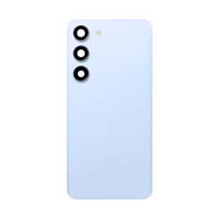 Purchase the back glass with camera lens and adhesive for Galaxy S23 Plus in sky blue. No logo.