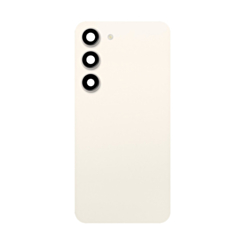 Back Cover Glass with Camera Lens and Adhesive for Galaxy S23 (S911) (No Logo) (Cream)