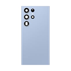 Back Cover Glass with Camera Lens and Adhesive for Galaxy S23 Ultra (S918) (No Logo) (Sky Blue)