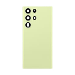 Grab wholesale deals on the back glass with camera lens and adhesive for Galaxy S23 Ultra in lime. No logo.