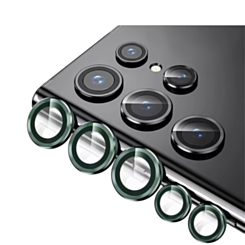 Camera Lens Protector with Metal Ring for Galaxy S23 Ultra (Green)