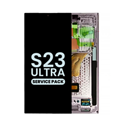 Stock up on the OLED assembly with frame for Galaxy S23 Ultra S918 in lavender. Service pack.