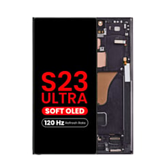 OLED Assembly with Frame for Galaxy S23 Ultra (S918) (Phantom Black) (Aftermarket Pro Soft / 120Hz)