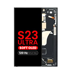OLED Assembly with Frame for Galaxy S23 Ultra (S918) (Phantom Black) (Aftermarket Plus Soft / 120Hz)