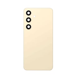 Order the Back Glass with Camera Lens and Adhesive for Galaxy S24, no logo, in amber yellow.
