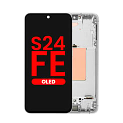 OLED Assembly with Frame for Galaxy S24 FE (S721) (Gray) (Aftermarket Plus Soft)