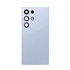 Back Cover Glass with Camera Lens and Adhesive for Galaxy S24 Ultra (S928) (No Logo) (Titanium Blue)