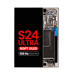 OLED Assembly with Frame for Galaxy S24 Ultra (S928) (Titanium Gray) (Aftermarket Pro Soft / 120Hz)