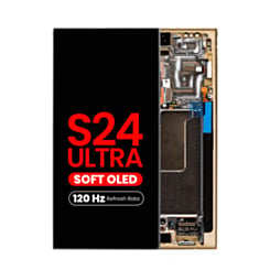 OLED Assembly with Frame for Galaxy S24 Ultra (S928) (Titanium Yellow) (Aftermarket Pro Soft / 120Hz)