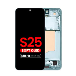 OLED Assembly with Frame for Galaxy S25 (S931) (Mint) (Aftermarket Plus Soft / 120Hz)