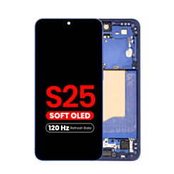 OLED Assembly with Frame for Galaxy S25 (S931) (Navy) (Aftermarket Plus Soft / 120Hz)