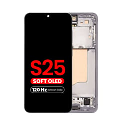 OLED Assembly with Frame for Galaxy S25 (S931) (Silver Shadow) (Aftermarket Plus Soft / 120Hz)