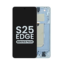 Stock up on the OLED Assembly with Frame for Galaxy S25 Edge, model S937, in titanium silver, service pack.